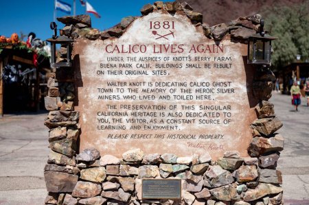 Photo for Detail of the sign of the ghost mining town of Calico, in the desert of the far west - Royalty Free Image