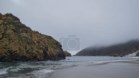 Photo for The Pfeiffer Beach with large boulder - Royalty Free Image