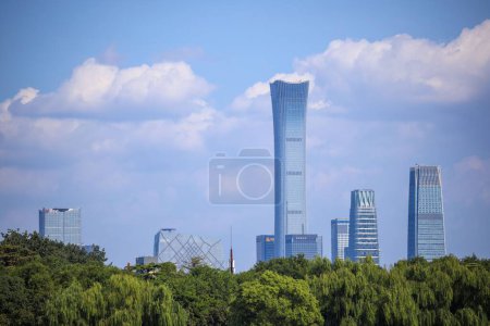 Foto de La Torre CITIC (China Zun) un rascacielos superalto en el Distrito Central de Negocios en la Tercera Circunvalación Este de Beijing - Imagen libre de derechos