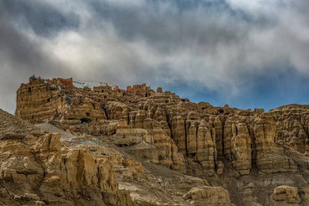 Photo for The view of Piyang Dongga ruins in Zanda County, Ngari Prefecture, Tibet, China. - Royalty Free Image