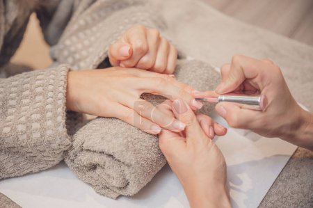 Photo for A closeup view of spa treatment, Manicure - Royalty Free Image