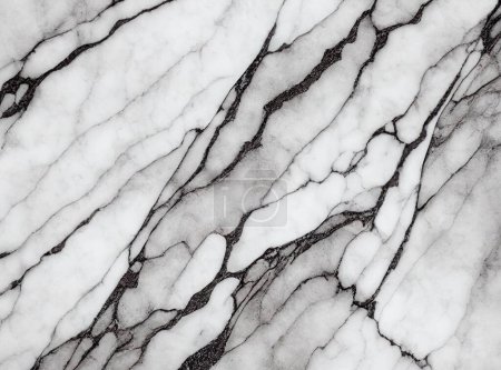 Foto de Un primer plano de textura de piedra de mármol blanco con patrones negros - Imagen libre de derechos