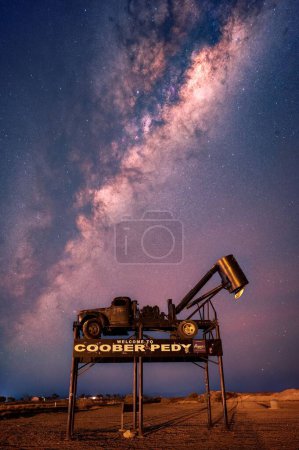 Photo for A coober pedy car under blissful Milky way in sky - Royalty Free Image