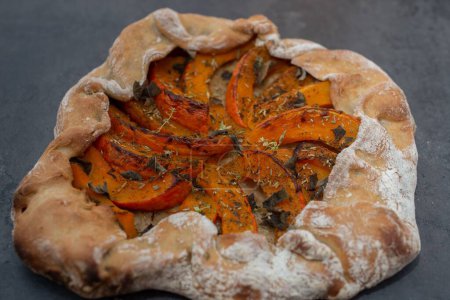 Photo for A tasty homemade pumpkin quiche tart - Royalty Free Image