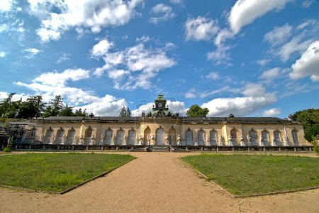 Photo for The Sanssouci Picture Gallery museum in Potsdam Germany against the sunny blue sky - Royalty Free Image