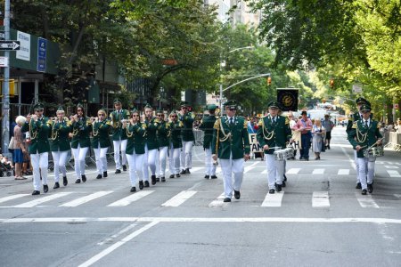 Photo for The marching band on Fifth Ave in New York City during the annual Steuben Day Parade - Royalty Free Image
