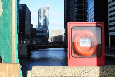 Foto de Chicago Agua desde el punto de vista del puente - Imagen libre de derechos