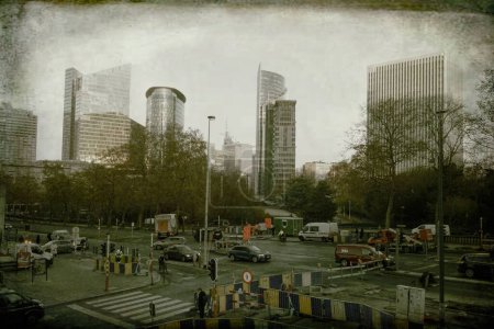 Foto de Bruselas, Brabante, Bélgica 12 12 2022 Impresión en un paisaje urbano temprano en la mañana en el distrito del norte de Bruselas - Imagen libre de derechos