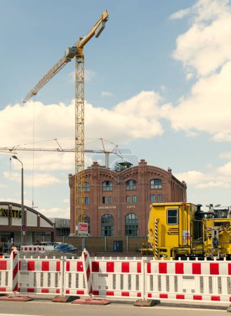 Téléchargez les photos : Un chantier de construction dans la partie sud de Halle an der Saale, Saxe-Anhalt, Allemagne - en image libre de droit