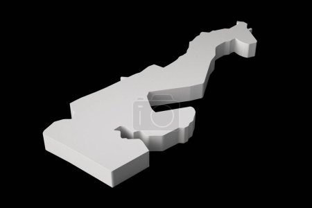 Photo for A 3D rendering of white Monaco map isolated on a dark background - Royalty Free Image