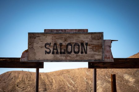 Photo for Saloon Sign in Old Wild West Ghost Town - Royalty Free Image