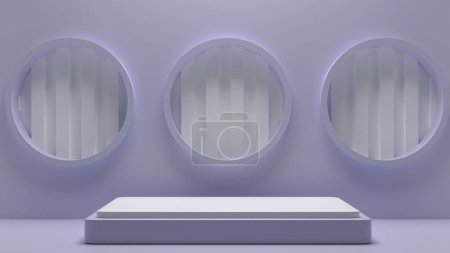 Photo for A background of a light purple podium stand and a pedestal display for showing a product - Royalty Free Image