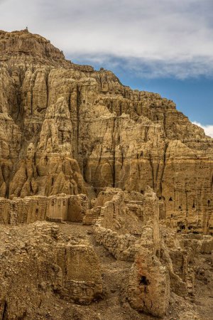 Photo for A vertical shot of an ancient architectural site in Zanda County, Ali Prefecture, Tibet, China - Royalty Free Image