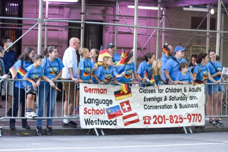 Photo for The German Language School Westwood participants on Fifth Ave during the annual Steuben Day Parade - Royalty Free Image