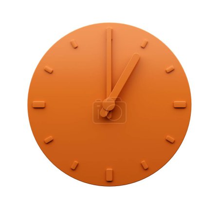 Téléchargez les photos : Une belle conception minimaliste d'une horloge orange montrant une heure isolée sur fond blanc - en image libre de droit