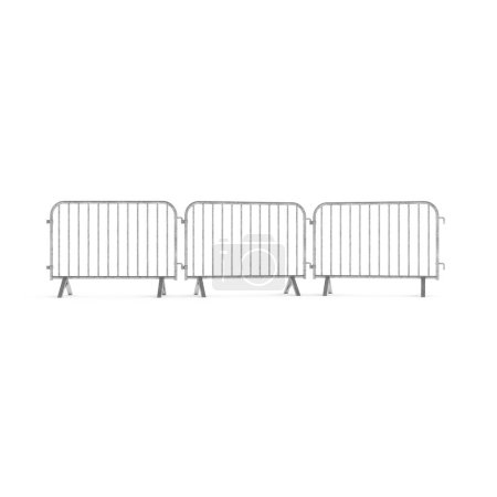 Photo for A 3D rendering illustration of a pedestrian fencing isolated on a white background - Royalty Free Image