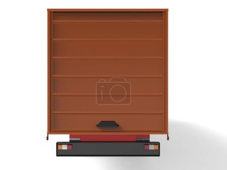 Foto de Camión van transporte aislado representación 3d ilustración sobre un fondo blanco - Imagen libre de derechos