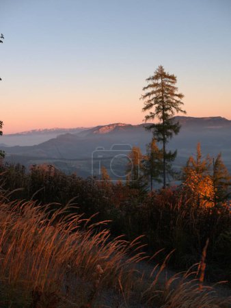 Téléchargez les photos : Beau paysage de montagne avec lever du soleil tôt - en image libre de droit