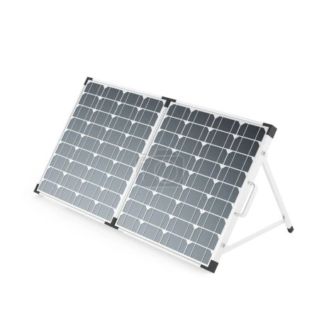 Foto de Una representación 3D del panel solar sobre un fondo aislado - Imagen libre de derechos