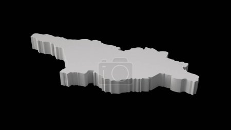 Téléchargez les photos : Une illustration 3D de la carte cartographique et topologique de la Géorgie sur fond noir - en image libre de droit