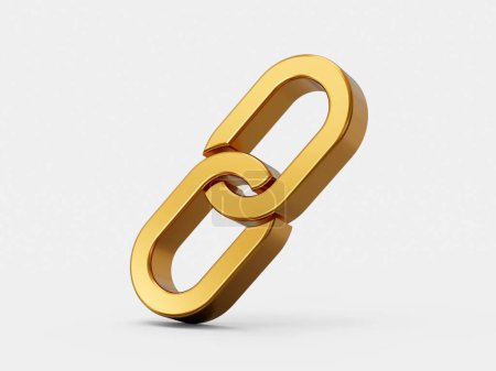 Téléchargez les photos : Une belle conception de rendu 3D de chaîne en or isolé sur fond blanc - en image libre de droit