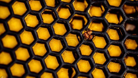 Téléchargez les photos : Texture nid d'abeille avec miel doré à l'intérieur - en image libre de droit