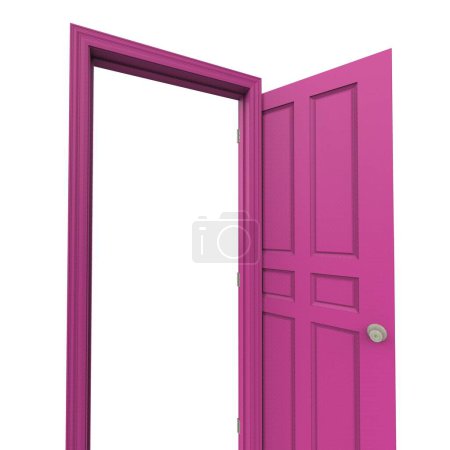 Foto de Rosa abierto aislado interior puerta cerrada 3d ilustración renderizado - Imagen libre de derechos