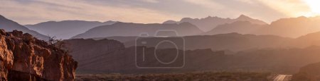 Photo for A silhouette of hills on the sunrise - Royalty Free Image