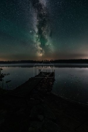 Foto de Una vista impresionante de las auroras boreales en Kangasniemi, Finlandia - Imagen libre de derechos