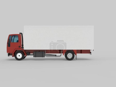Photo for Truck van transport isolated rendering 3d illustration on a white background - Royalty Free Image