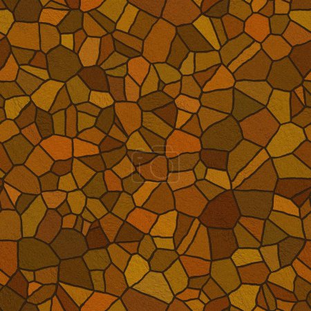 Photo for A background of a mosaic stone wall texture in the shades of brown - Royalty Free Image