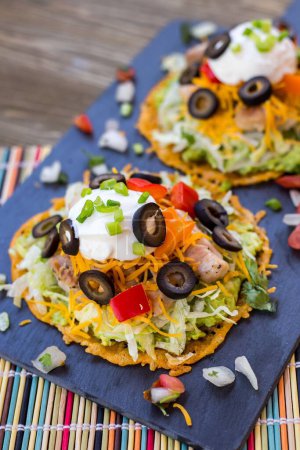 Photo for A High angle shot of Flat Tacos - Royalty Free Image