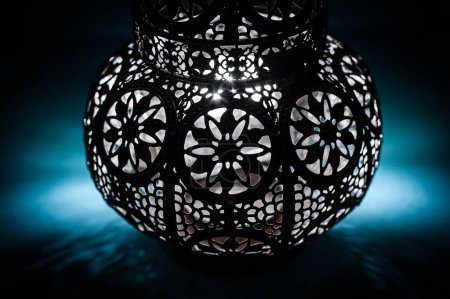 Photo for A lantern lit up on a dark background - Royalty Free Image