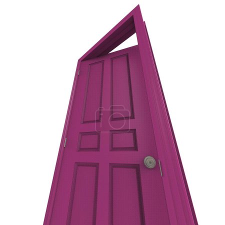 Photo for Open pink isolated interior door closed 3d illustration rendering - Royalty Free Image