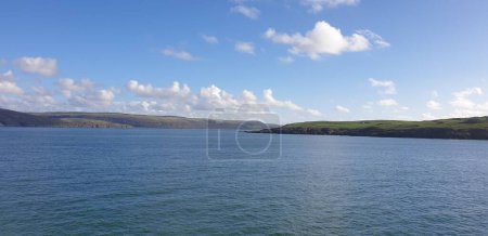 Photo for A panoramic shot of the seascape under the clouds in Scotland, United Kingdom - Royalty Free Image