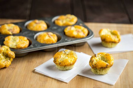 Photo for A High angle closeup of egg muffins - Royalty Free Image