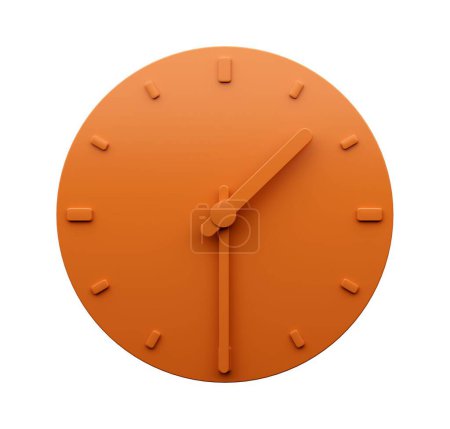 Photo for A 3d Illustration of Minimal Orange clock 1:30 Half-past one o'clock isolate on white background - Royalty Free Image