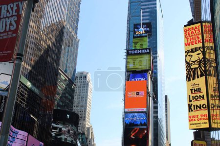 Photo for The Times Square with big screens in the central part of Manhattan in the city of New York, USA - Royalty Free Image