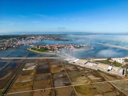 Téléchargez les photos : Une vue aérienne des bâtiments modernes près du lac par une journée ensoleillée - en image libre de droit