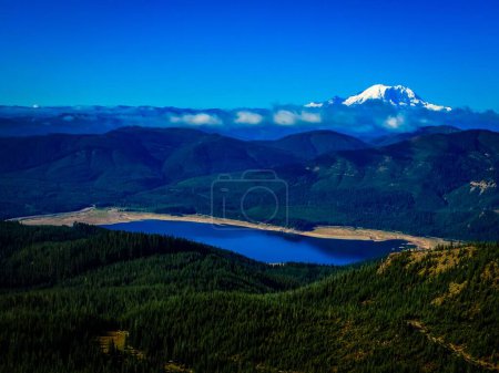 Photo for A scenic view of Saint Mary lake and Wild Goose Island in Montana - Royalty Free Image