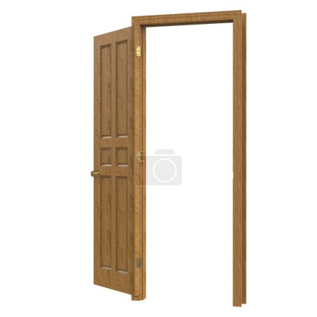 Photo for Open isolated interior door closed 3d illustration rendering - Royalty Free Image