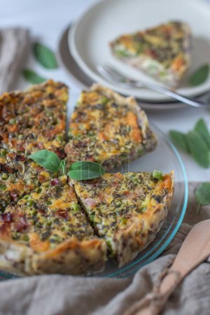 Photo for A High angle shot of pea quiche - Royalty Free Image