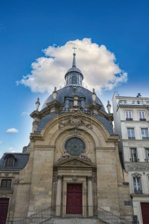 Photo for Paris, rue Saint-Antoine, the Saint-Paul church in the Marais - Royalty Free Image