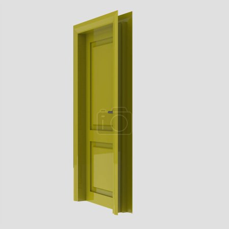 Photo for Yellow wooden interior door set illustration different open closed isolated white background - Royalty Free Image