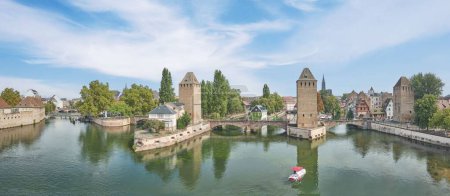 Photo for A panoramic shot of the Covered Bridges located in Strasbourg, France - Royalty Free Image