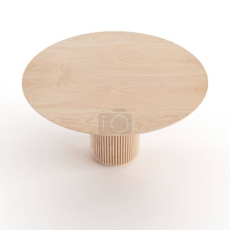 Foto de Una ilustración 3D de una pequeña mesa de madera aislada sobre un fondo blanco - Imagen libre de derechos