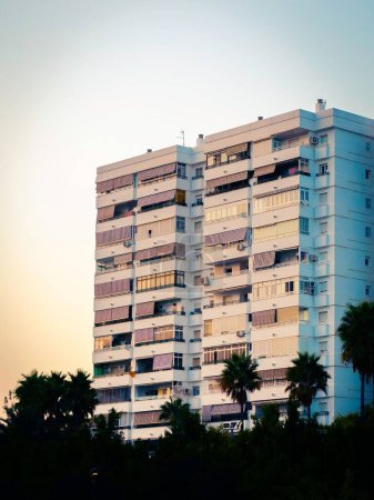 Photo for A residential building at sunset in Malaga, Spain - Royalty Free Image