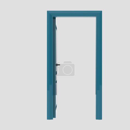 Foto de Puerta interior de madera ilustración conjunto diverso abierto cerrado aislado fondo blanco - Imagen libre de derechos