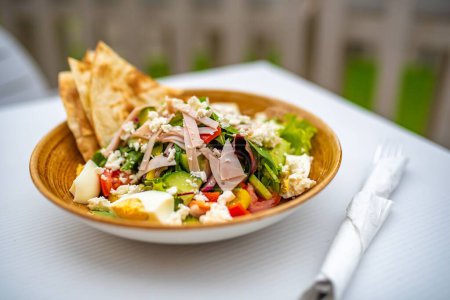 Photo for A protein Salad with Eggs and Pitta - Royalty Free Image