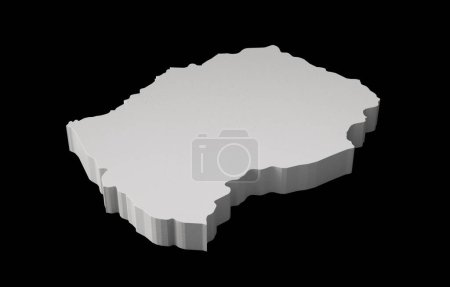 Photo for A 3D illustration of the Lesotho map cartography and topology - Royalty Free Image